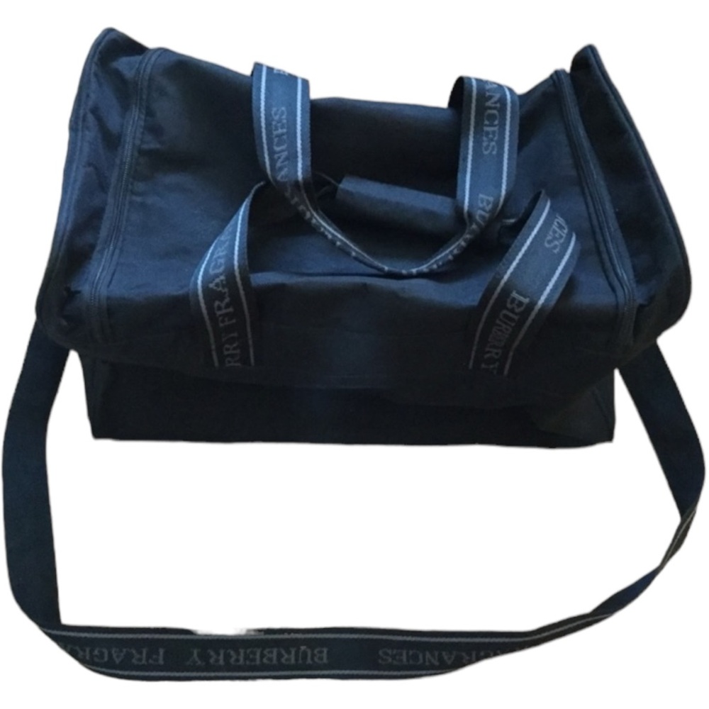 BURBERRY Fragrances Weekender Duffle Bag Black Signature Handles Shoulder Strap - Picture 1 of 13